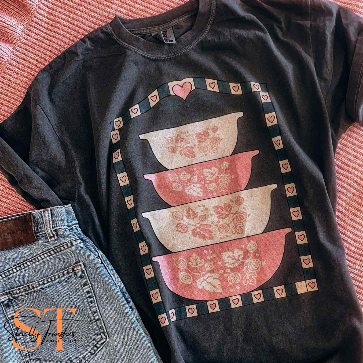 Pink Gooseberry Dishes Direct to Film Transfers