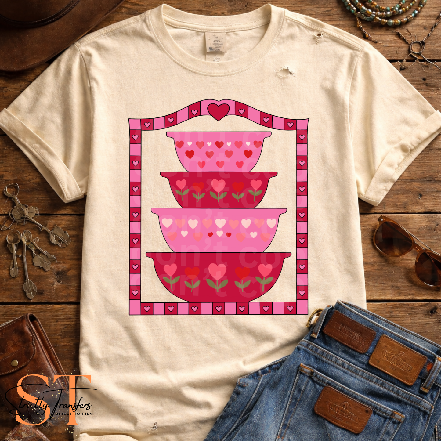 Valentine Dishes Direct to Film Transfers