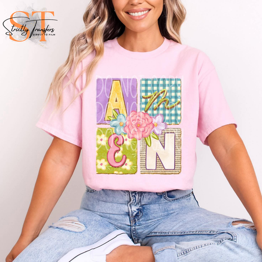 Amen Floral Direct to Film Transfers