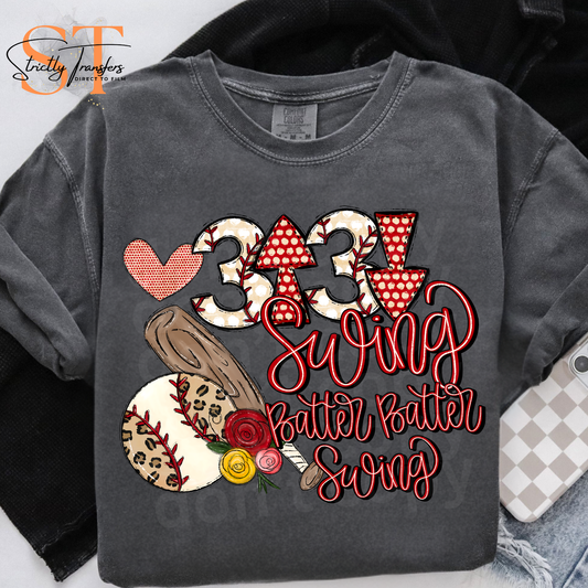 Baseball Swing Batter Batter Swing Direct to Film Transfers