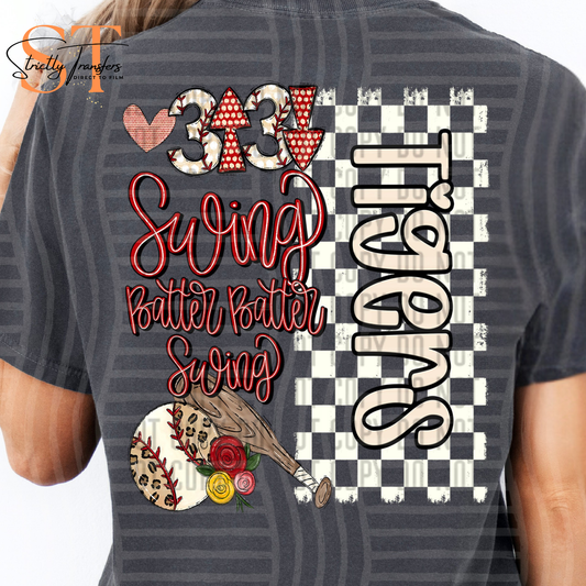 Tigers Baseball Swing Batter Batter Swing Direct to Film Transfers