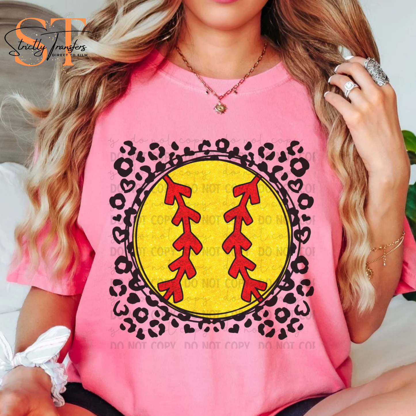 Softball Leopard Direct to Film Transfers