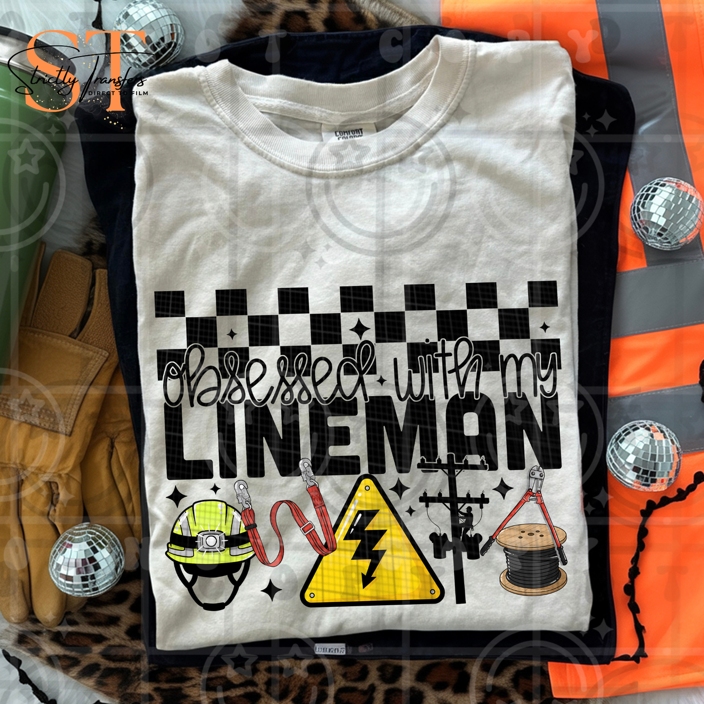 Obsessed with my Lineman Direct to Film Transfers