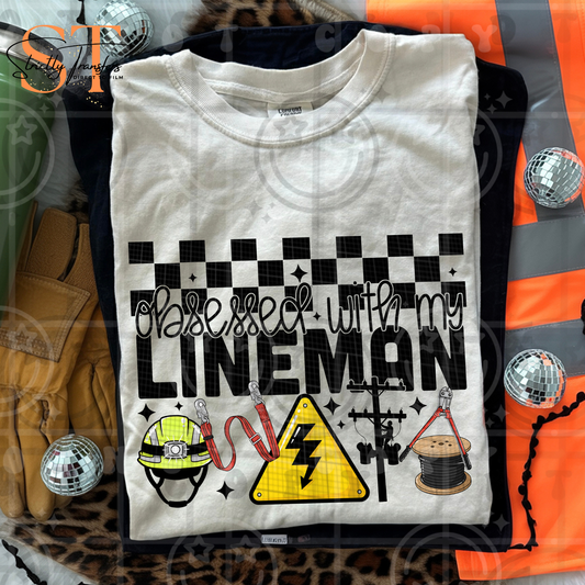 Obsessed with my Lineman Direct to Film Transfers