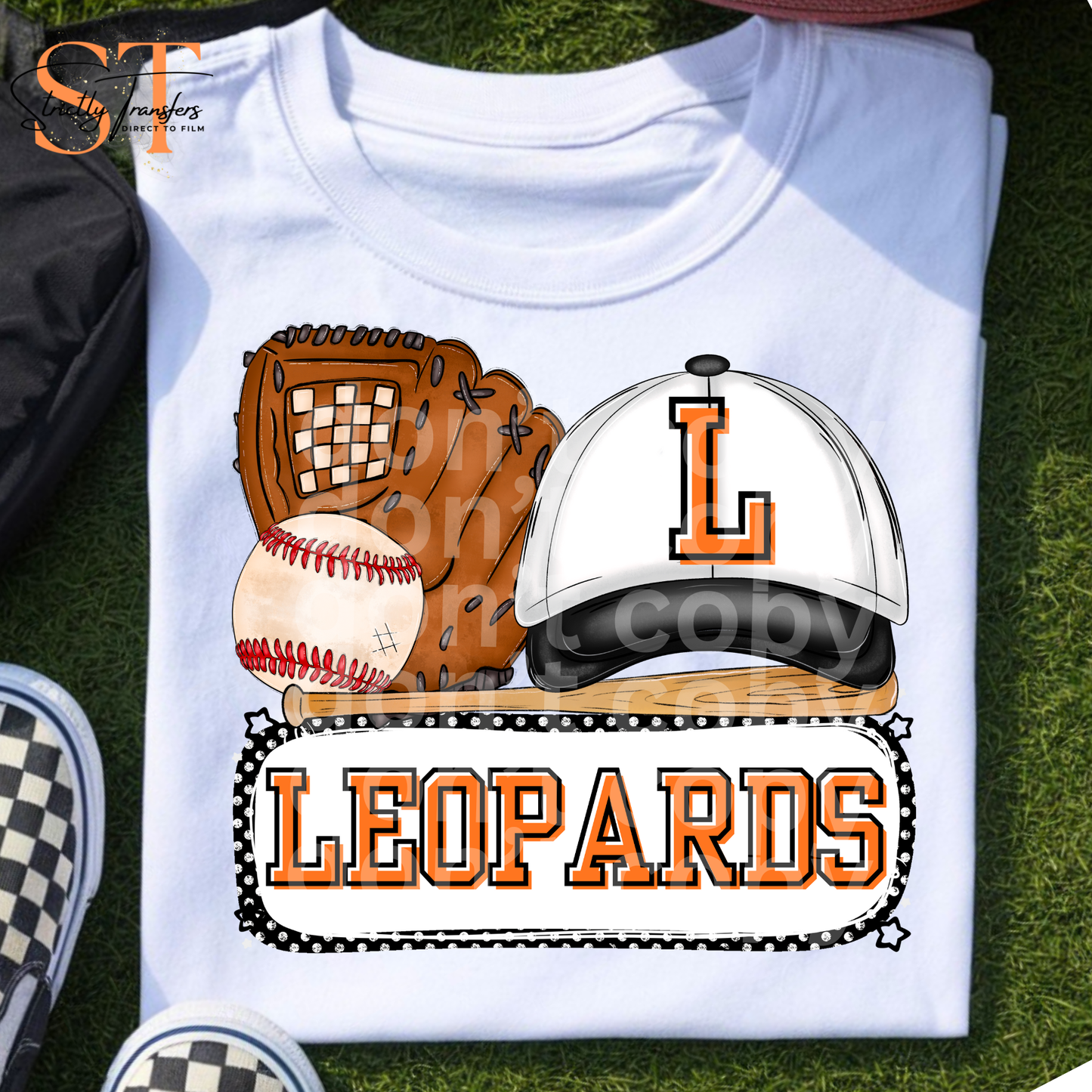 Leopards Baseball Hat Collage Direct to Film Transfers