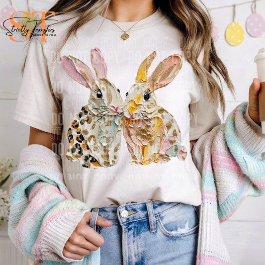 Faux Paint Leopard Bunnies Direct to Film Transfers