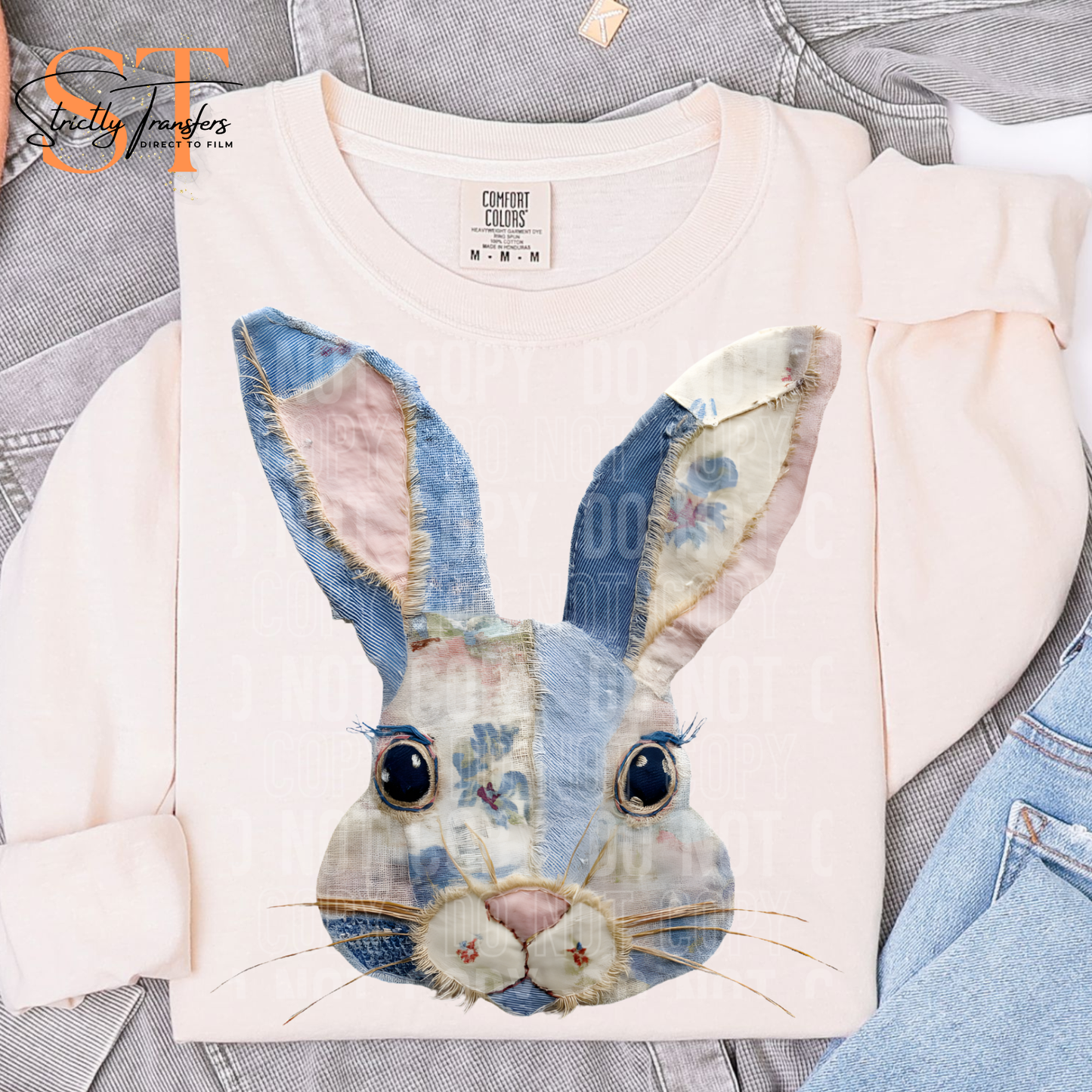 Patchwork Bunny Direct to Film Transfers