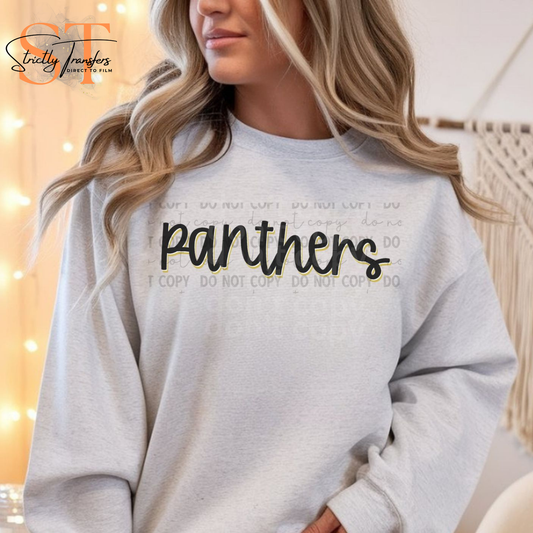 Panthers Script Direct to Film Transfers