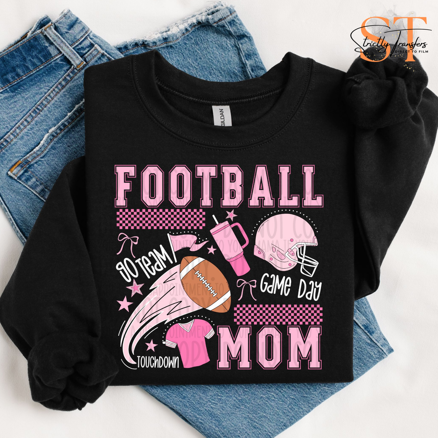 Football Mom Pink Collage Direct to Film Transfers