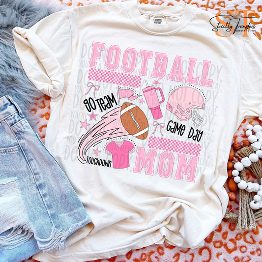 Football Mom Pink Collage Direct to Film Transfers