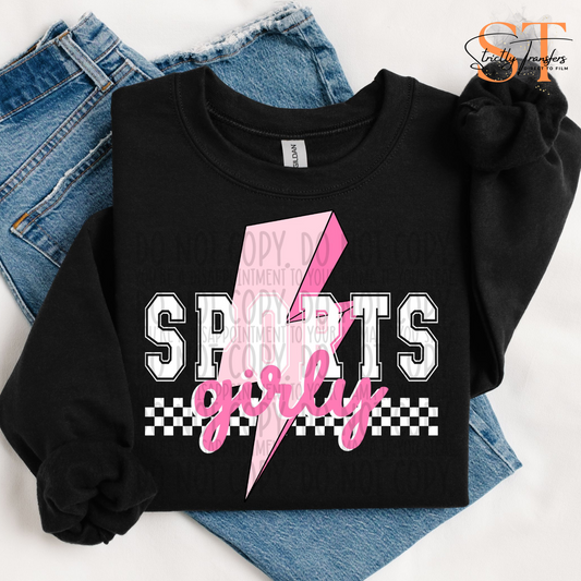 Sports Girly Pink Lightning Bolt Direct to Film Transfers