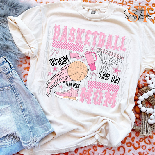 Basketball Mom Pink Collage Direct to Film Transfers