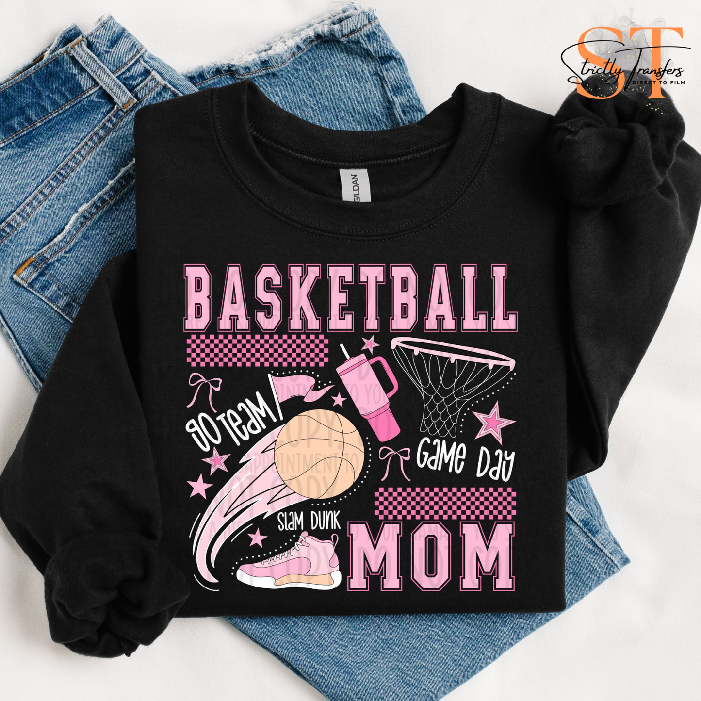 Basketball Mom Pink Collage Direct to Film Transfers