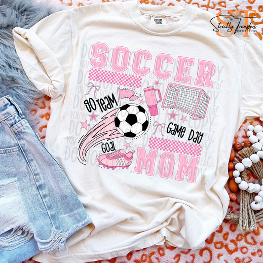 Soccer Mom Pink Collage Direct to Film Transfers