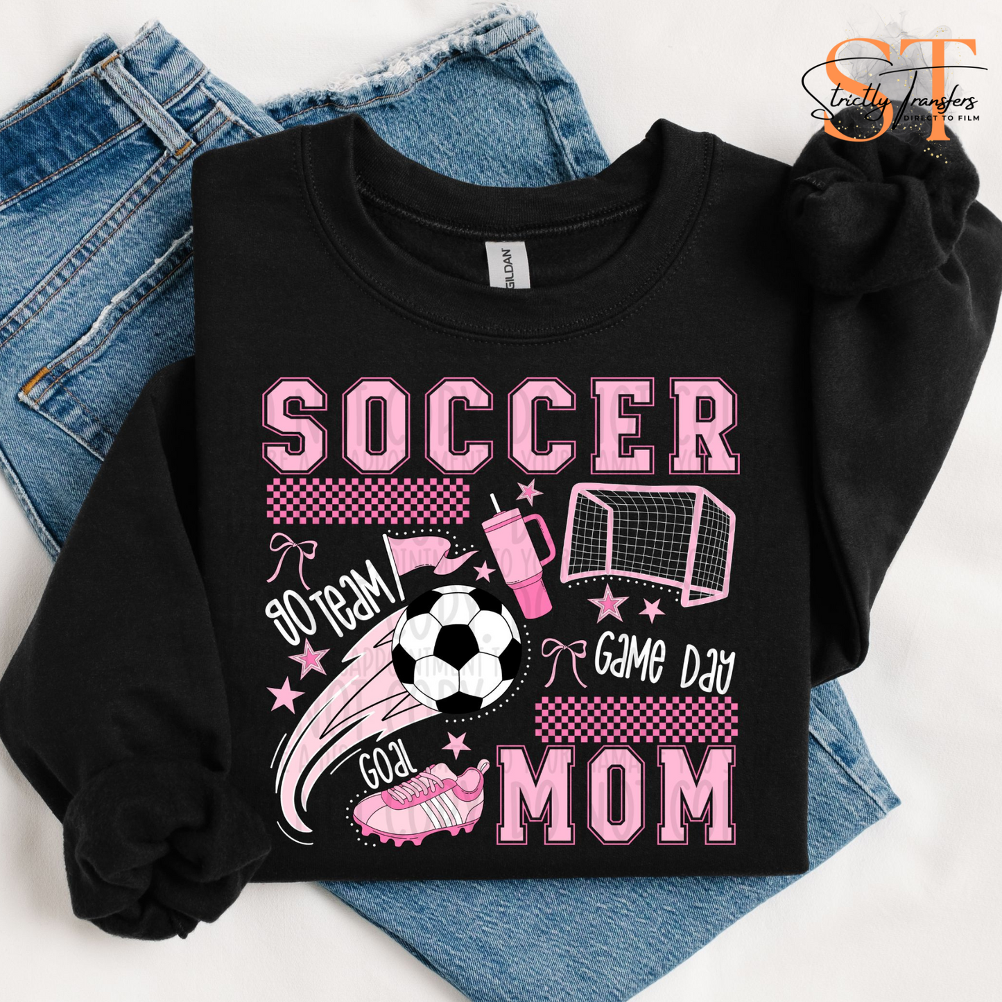 Soccer Mom Pink Collage Direct to Film Transfers
