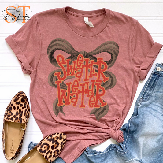 Sweater Weather Bow - 2 Colors Direct to Film Transfers