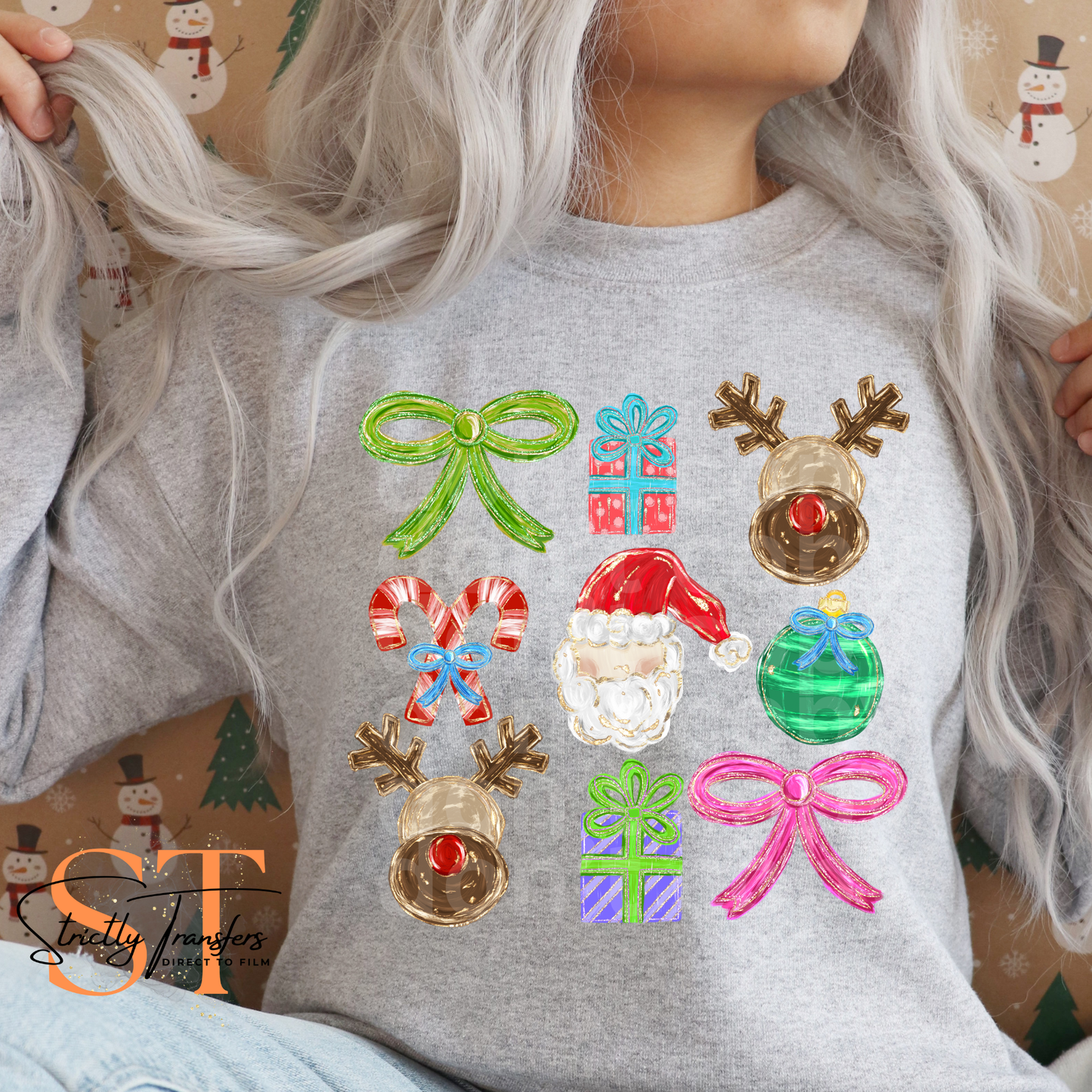 Christmas Coquette Collage 2 Options Direct to Film Transfers