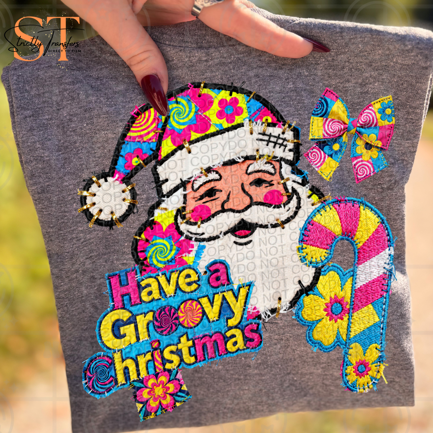 Have a Groovy Christmas - 2 options Direct to Film Transfers