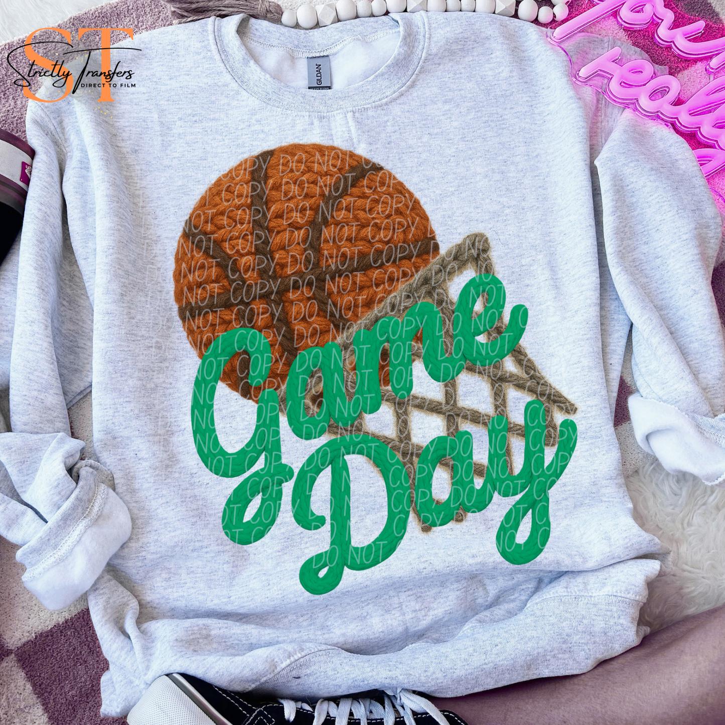 Game Day Basketball Faux Yarn - 9 colors Direct to Film Transfers