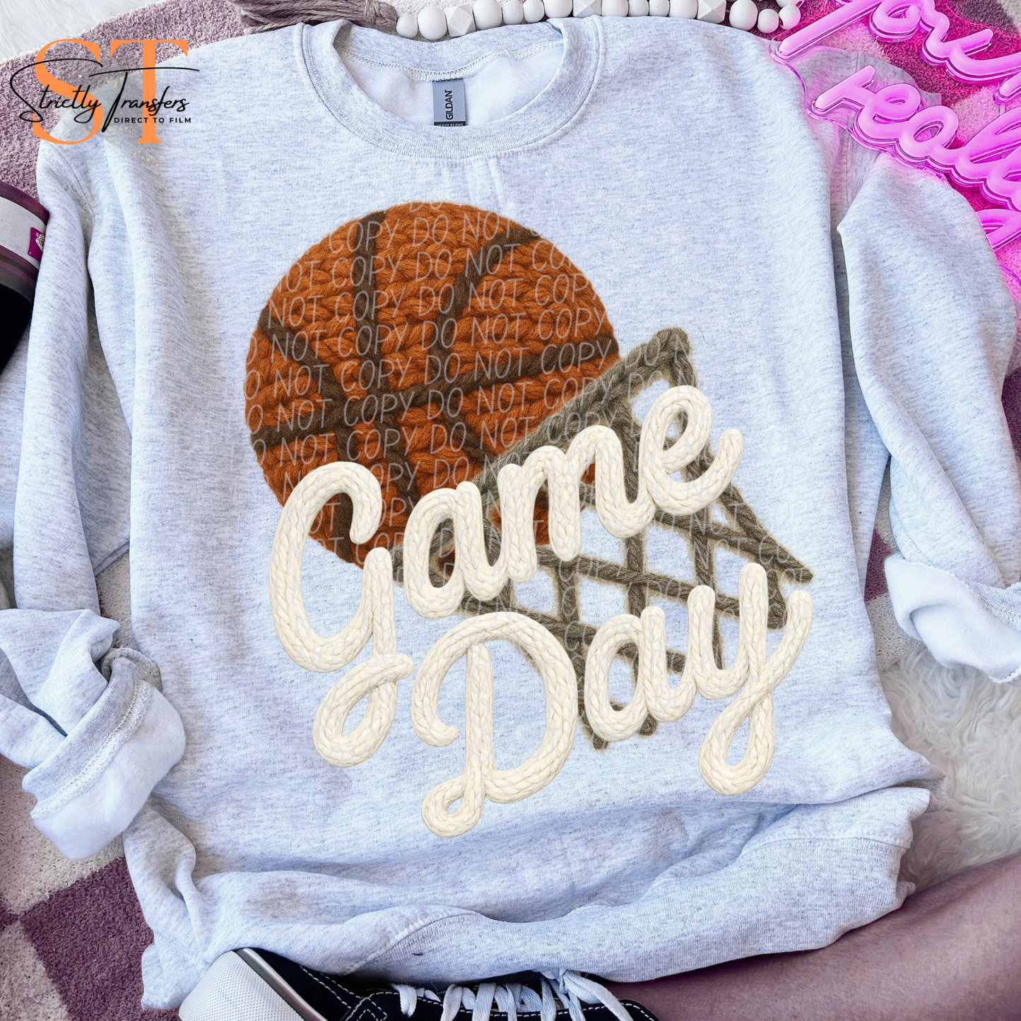 Game Day Basketball Faux Yarn - 9 colors Direct to Film Transfers