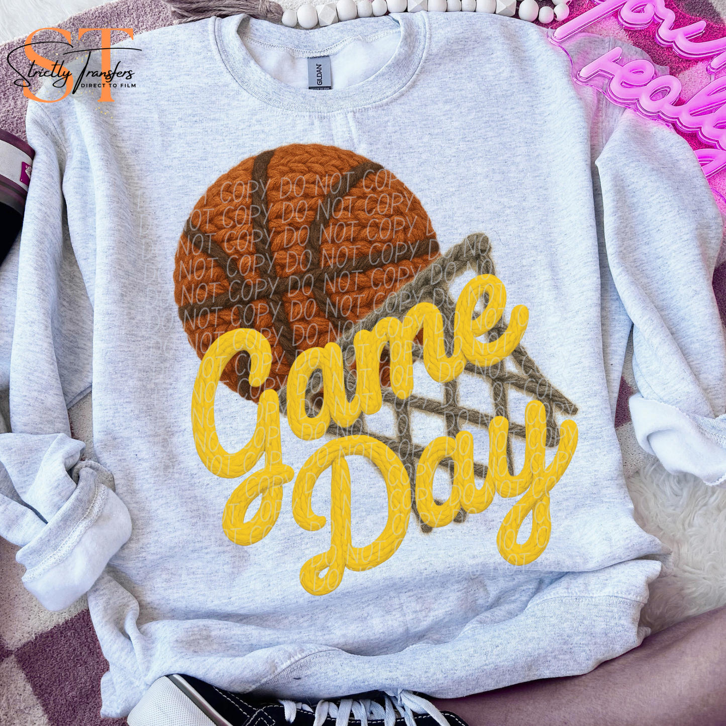 Game Day Basketball Faux Yarn - 9 colors Direct to Film Transfers