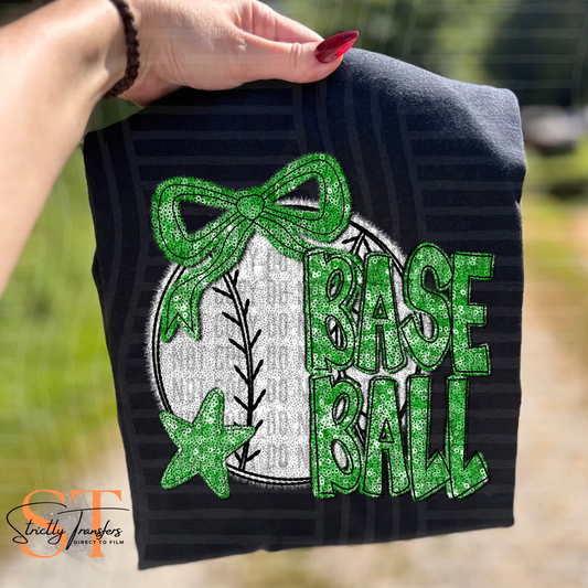 Baseball Faux Sequin Direct to Film Transfers