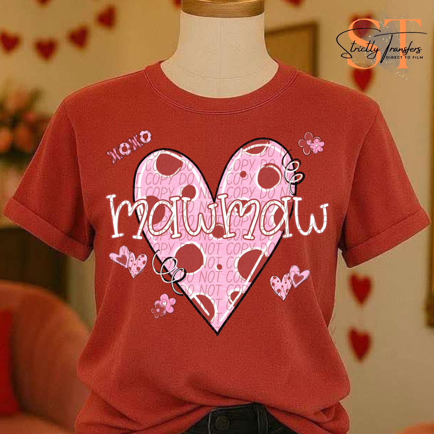 Valentine Heart Names- 11 options Direct to Film Transfers