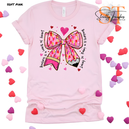 Pencil Bow Heart Direct to Film Transfers