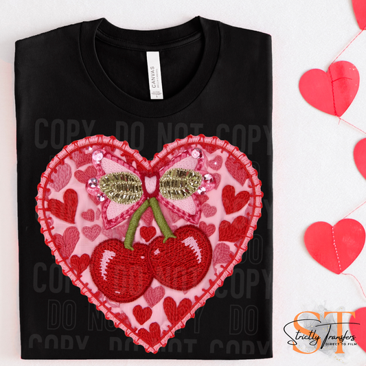 Heart Cherries Direct to Film Transfers