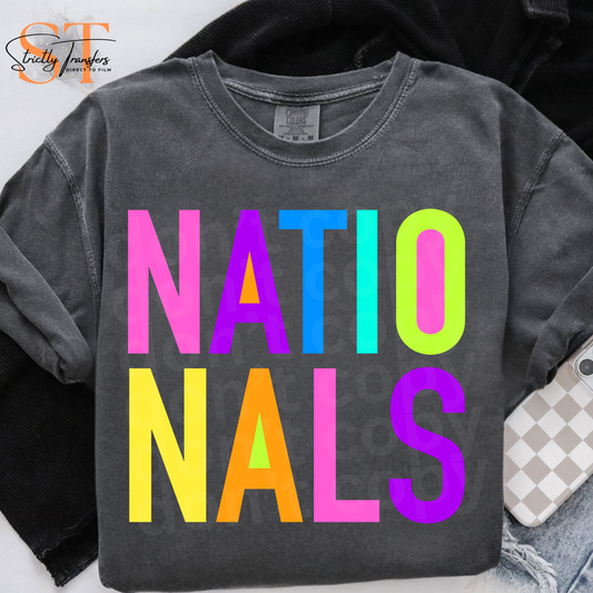 Nationals Bright Block Letters Direct to Film Transfers
