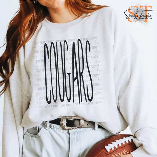 Cougars Skinny Oversized - 2 Colors Direct to Film Transfers