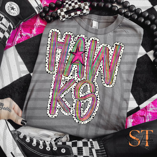 Hawks Brushstroke Dots Direct to Film Transfers