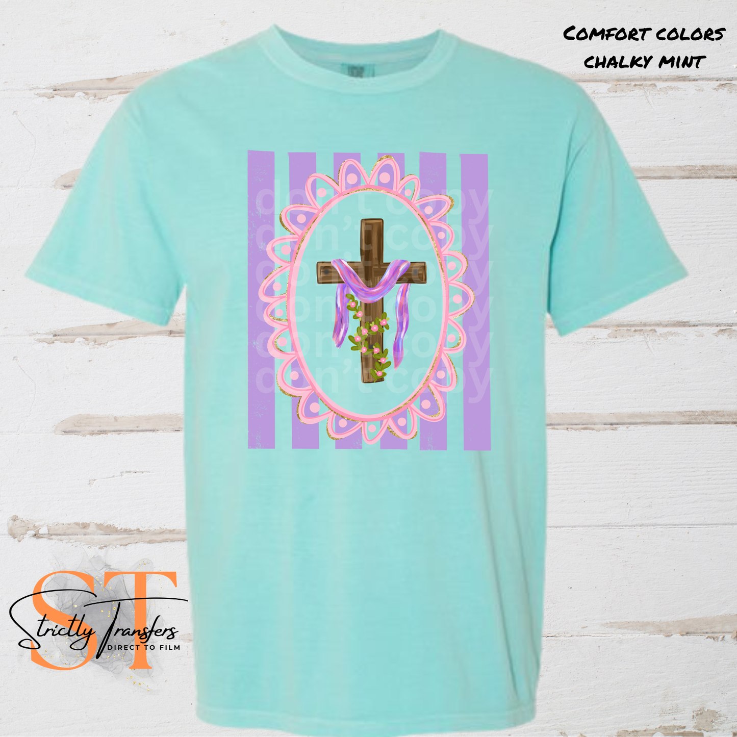 Easter Striped Cross - 2 options Direct to Film Transfers