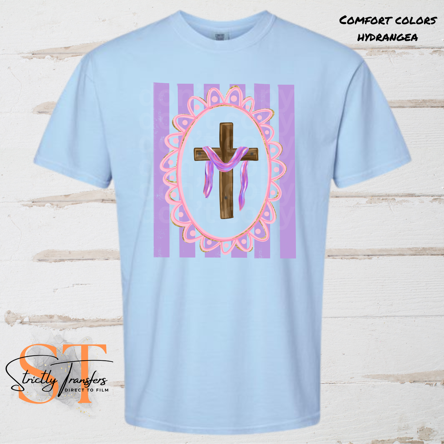 Easter Striped Cross - 2 options Direct to Film Transfers