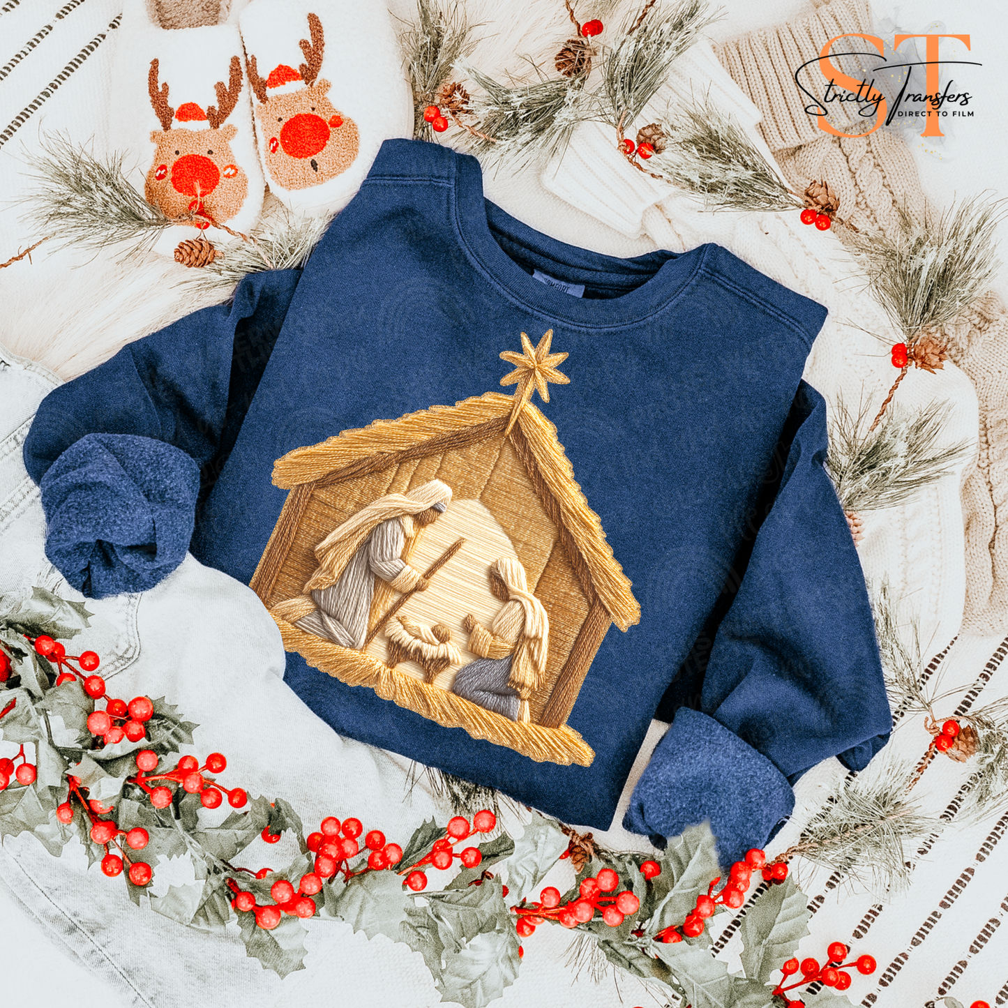 Nativity Faux Yarn Direct to Film Transfers