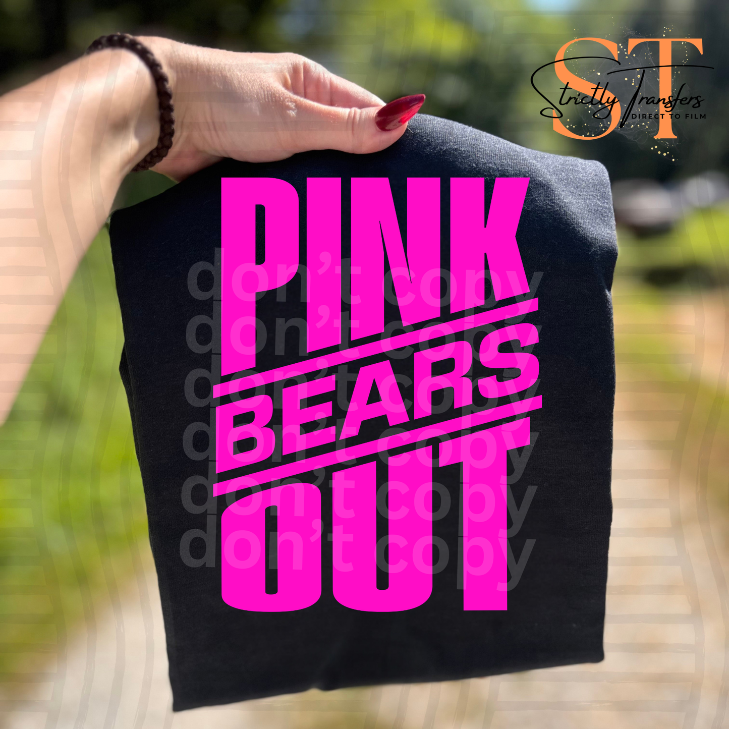 Pink Out Bold Mascots Direct to Film Transfers