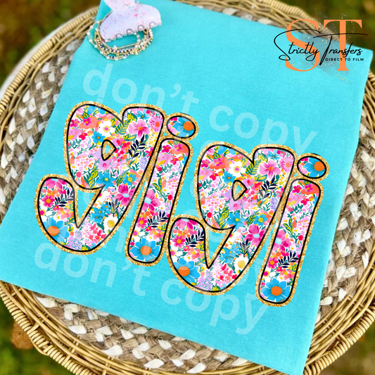 Gigi Floral Direct to Film Transfers