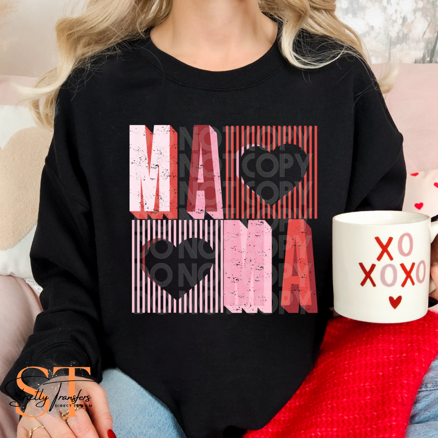 Mama Striped Direct to Film Transfers