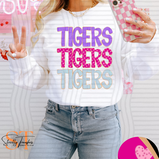 Tigers Sugar Cookie Stacked Direct to Film Transfers