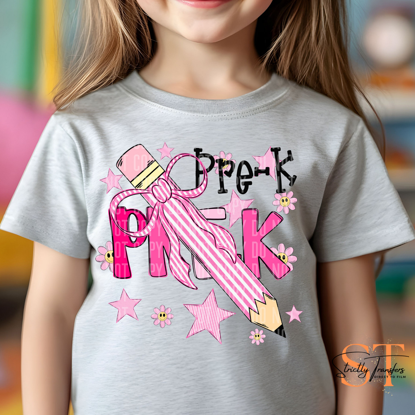 Pink Pencil Grade Levels Direct to Film Transfers
