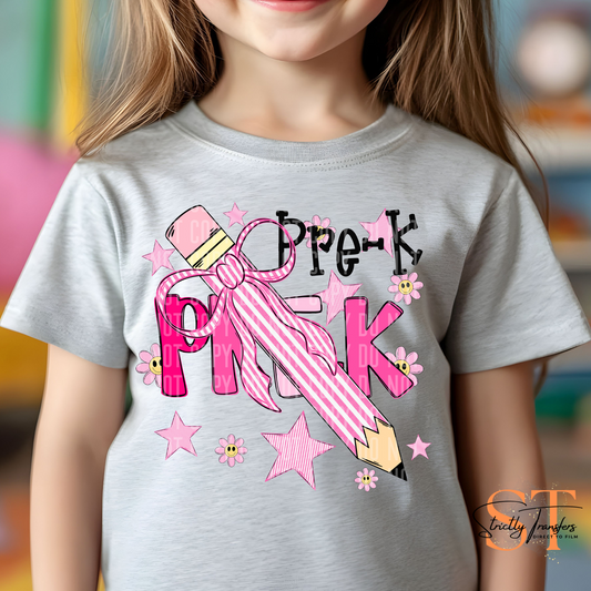 Pink Pencil Grade Levels Direct to Film Transfers