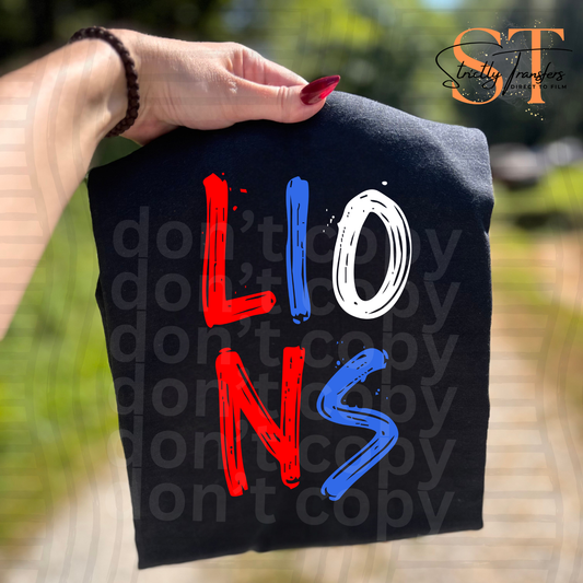 Lions Sketch Direct to Film Transfers