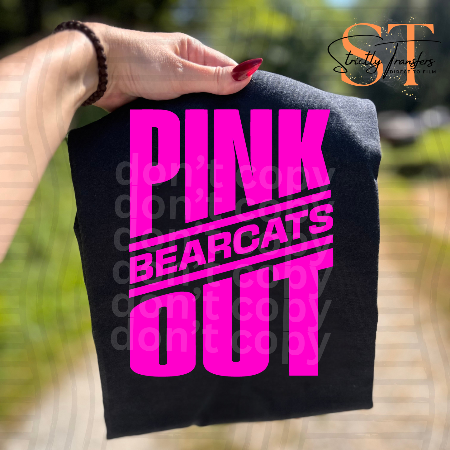 Pink Out Bold Mascots Direct to Film Transfers