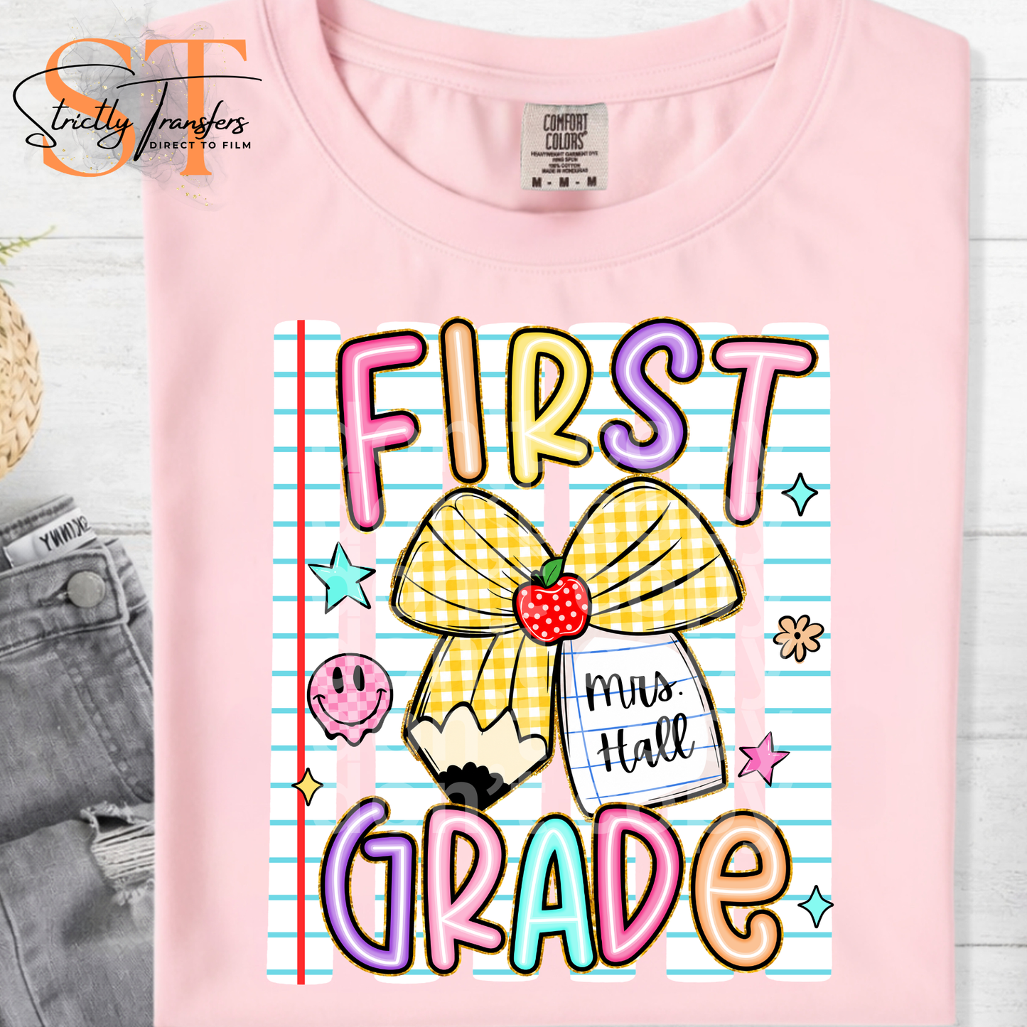 Personalized Pencil Grade Levels - Multiple Options Direct to Film Transfers