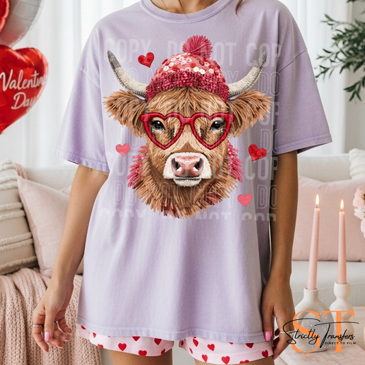 Valentine Highland Cow Direct to Film Transfers