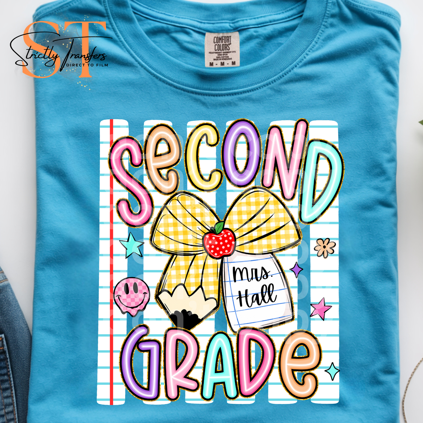 Personalized Pencil Grade Levels - Multiple Options Direct to Film Transfers