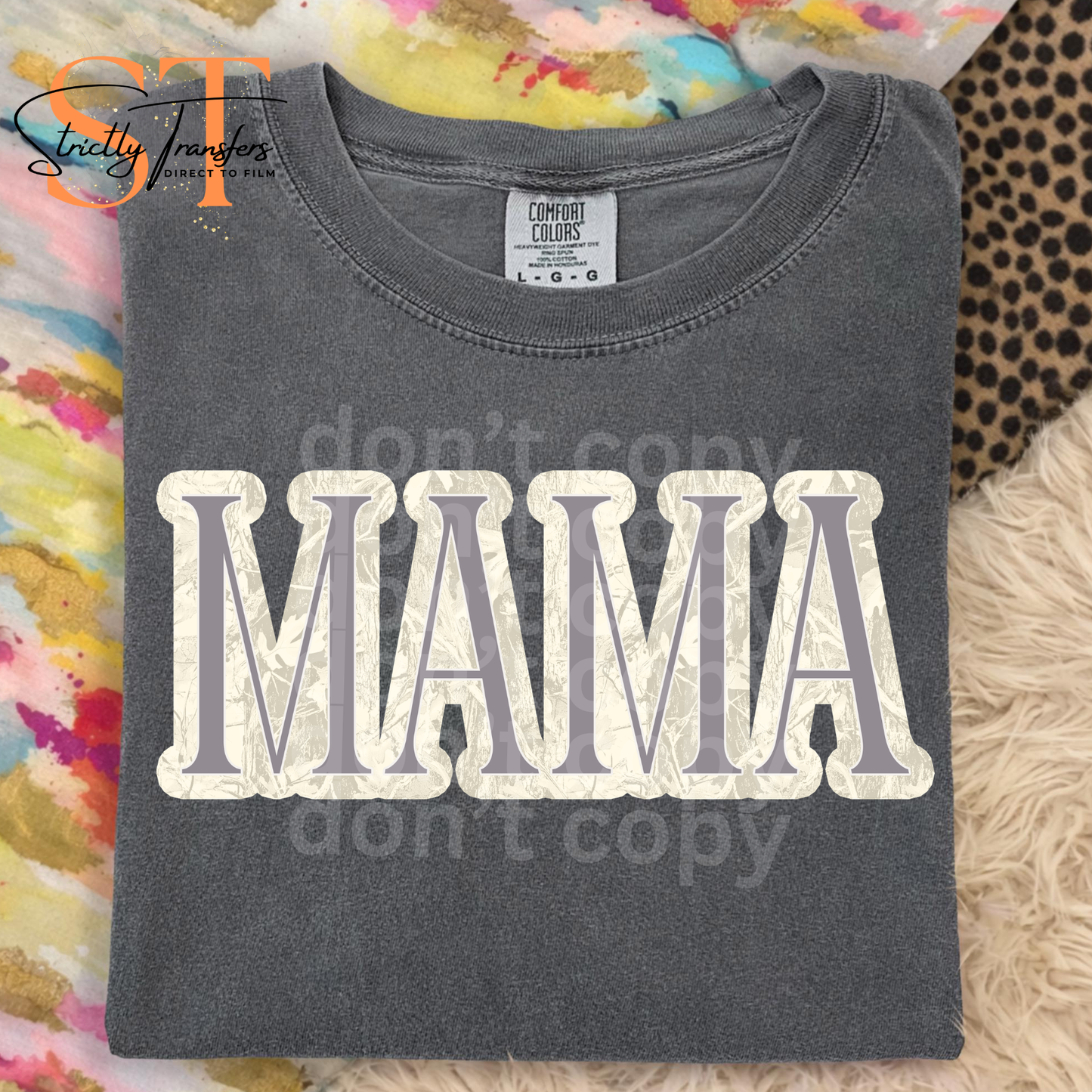 Mama Camo - 3 Colors Direct to Film Transfers