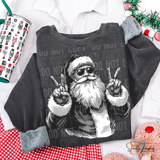 Santa Peace Signs Direct to Film Transfers