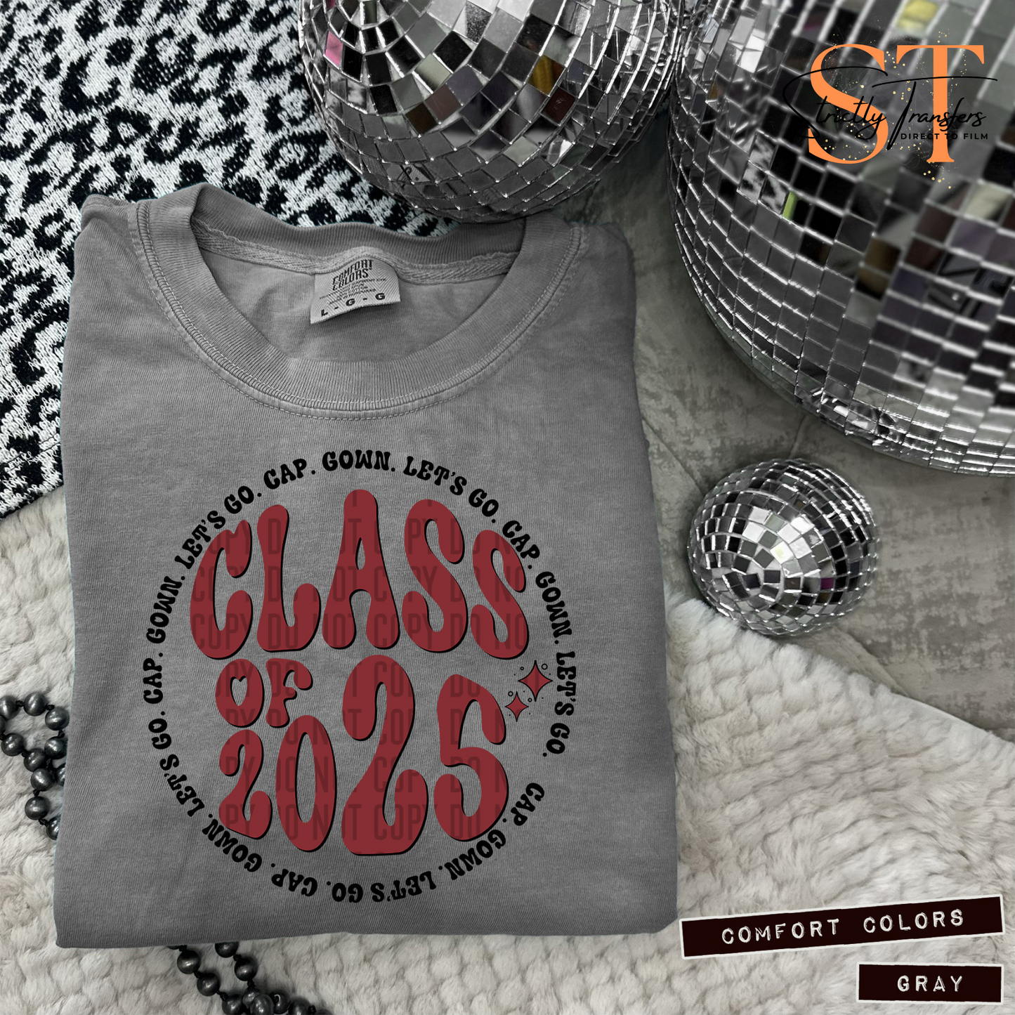 Class of 2025 Circles  -12 color options Direct to Film Transfers