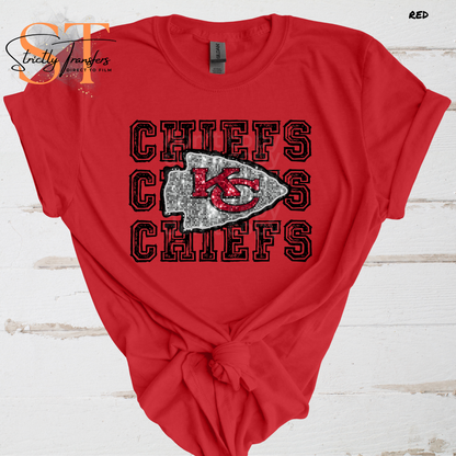 Chiefs faux Sequin Direct to Film Transfers